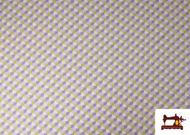 Tissu en Crêpe avec Imprimé Géométrique couleur Violet
