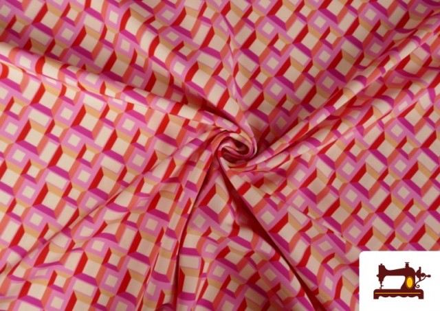Vente de copy of Tissu en Crêpe avec Imprimé Floral couleur Rouge