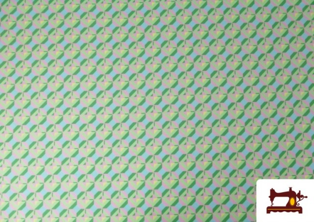 Vente en ligne de Tissu en Crêpe Imprimé avec Losanges couleur Rosé