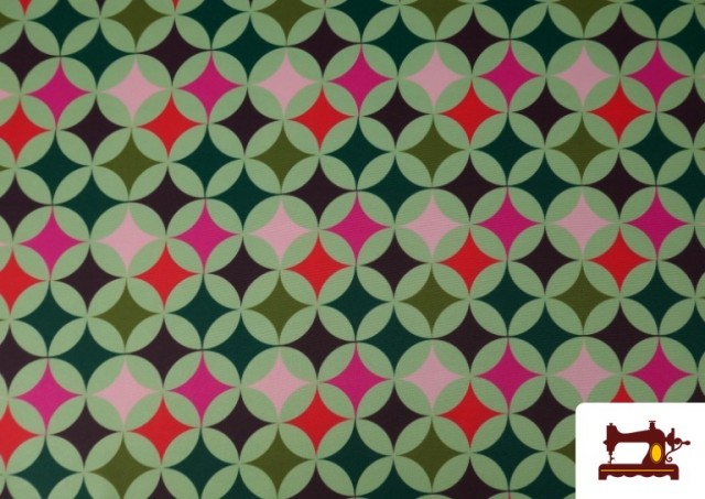 Acheter Tissu en Crêpe Géométrique Multicolore couleur Rosé