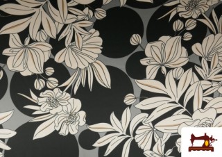 Tissu en Crêpe Satiné avec Imprimé Floral