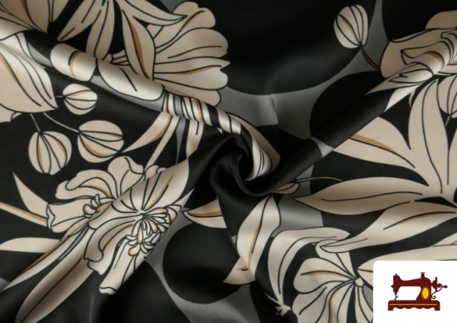 Vente en ligne de Tissu en Crêpe Satiné avec Imprimé Floral