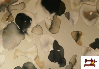 Tissu en Crêpe Satiné avec Imprimé Aquarelle