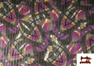 Vente de Tissu en Mousseline Coupé Imprimé couleur Violet Vente de Tissu en Mousseline Coupé Imprimé couleur Violet