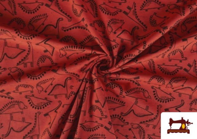 Tissu de Tee-Shirt Corail Imprimé avec Dinosaures