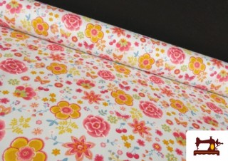 Acheter Tissu en Coton Imprimé avec Fleurs de Couleurs
