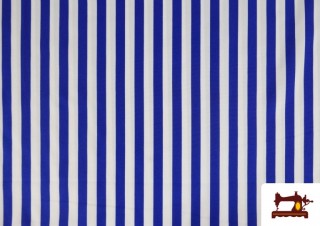 Tissu à Rayures Blanches et Bleues 150 cm