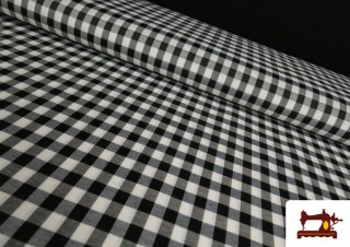 Tissu à Carreaux Vichy de Couleurs (1 cm) couleur Noir