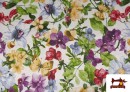 Acheter Tissu en Canvas Imprimé avec Orchidées et Papillons