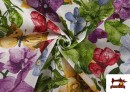Vente en ligne de Tissu en Canvas Imprimé avec Orchidées et Papillons