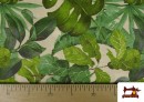 Tissu en Canvas Tropical Vert