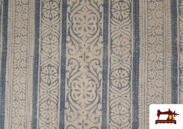 Acheter copy of Tissu en Canvas Imprimé avec Dalles Vintage couleur Bleu
