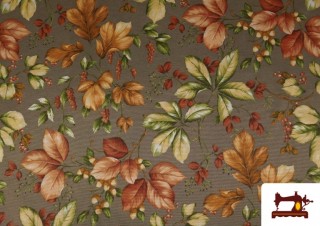 Vente de Tissu en Canvas Imprimé avec Feuilles d'Automne de Couleurs couleur Orange