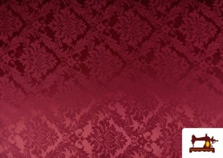 Tissu Fantaisie Jacquard Floral Médaillon couleur Rubis Tissu Fantaisie Jacquard Floral Médaillon couleur Rubis