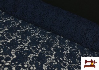 Tissu en Dentelle Guipur Bleu Marin