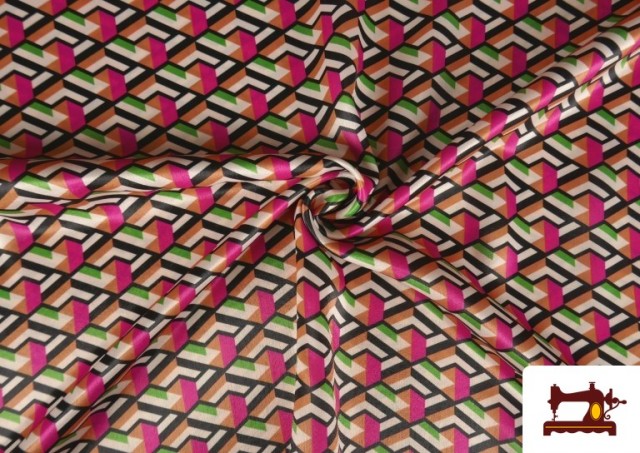 Acheter en ligne copy of Tissu en Crêpe Satiné avec Imprimé Aquarelle couleur Rosé