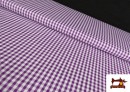 Vente en ligne de Tissu avec Carreaux Vichy en Coton 100% couleur Violet foncé