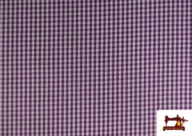 Tissu avec Carreaux Vichy en Coton 100% couleur Violet foncé