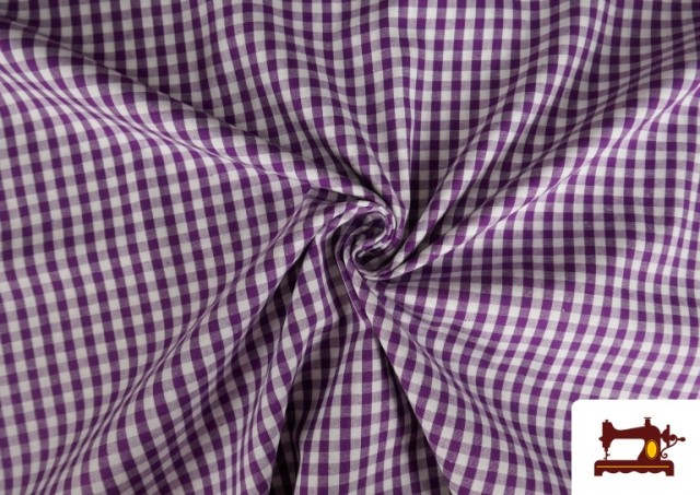 Acheter Tissu avec Carreaux Vichy en Coton 100% couleur Violet foncé