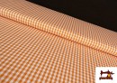 Acheter Tissu avec Carreaux Vichy en Coton 100% couleur Orange