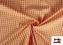 Acheter en ligne Tissu avec Carreaux Vichy en Coton 100% couleur Orange