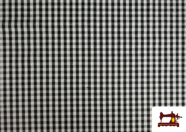 Acheter Tissu avec Carreaux Vichy en Coton 100% couleur Noir