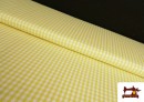 Vente de Tissu avec Carreaux Vichy en Coton 100% couleur Jaune