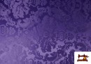 Acheter en ligne Tissu Fantaisie Jacquard Florale couleur Violet foncé