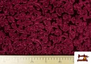 Acheter en ligne Tissu en Velours Élastique Jacquard Fantaisie Floral couleur Rubis