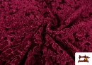 Vente en ligne de Tissu en Velours Élastique Jacquard Fantaisie Floral couleur Rubis