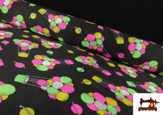 Acheter Tissu en Rase Ketten Imprimé avec Ballons Fluorescent