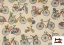 Acheter en ligne Tissu en Coton Imprimé avec des Vélos