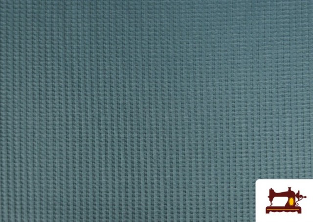Vente de Tissu de Tee-Shirt en Coton Waffle Tissé de Couleurs couleur Bleu