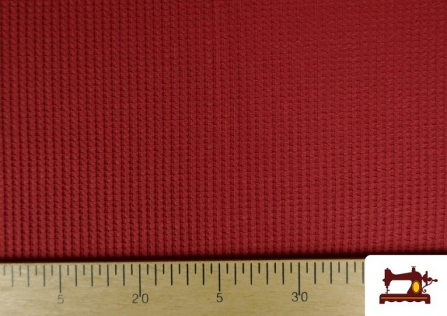 Tissu de Tee-Shirt en Coton Waffle Tissé de Couleurs couleur Rouge
