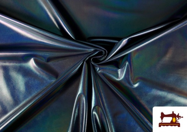 Acheter en ligne Tissu en Lycra Fantaisie Effet Hologramme couleur Noir