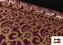 Acheter Tissu en Mousseline Brodé Imprimé avec Dessin et Paillettes couleur Grenat