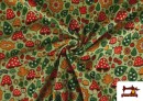 Vente de Tissu en Sweat Flannel d'Hiver avec Champignons et Fleurs