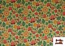 Acheter en ligne Tissu en Sweat Flannel d'Hiver avec Champignons et Fleurs