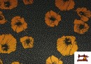 Acheter Tissu Style PuntRoma avec Fleurs et Pois couleur Moutarde