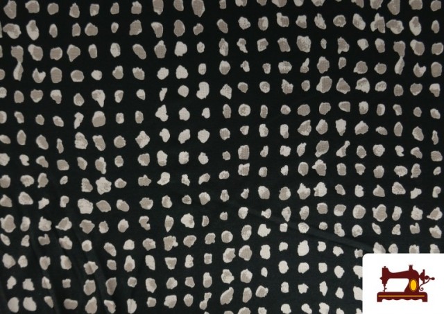 Vente de Tissu de Tee-Shirt en Viscose Imprimé avec Pois