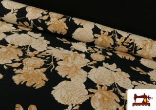 Acheter Tissu en Crêpe Floral Beige