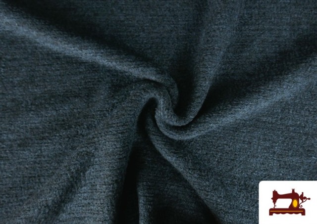 Acheter en ligne Tissu en Laine Curly de Tee-Shirt couleur Bleu