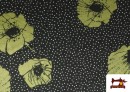 Acheter Tissu Style PuntRoma avec Fleurs et Pois couleur Kaki