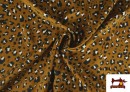 Vente de Tissu en Viscose avec Imprimé Léopard de Couleurs couleur Moutarde