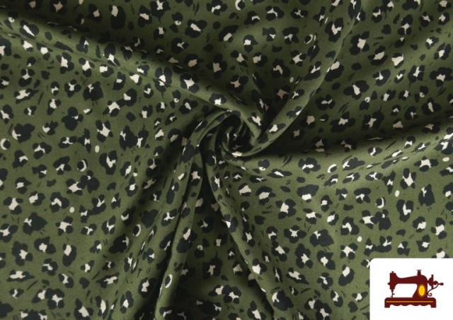 Acheter Tissu en Viscose avec Imprimé Léopard de Couleurs couleur Kaki