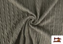 Vente de Tissu en Sweat Tricot avec Tresse couleur Gris