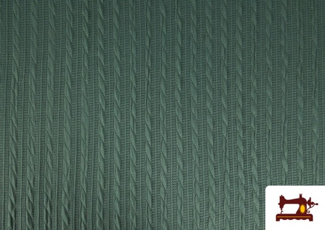 Vente en ligne de Tissu en Sweat Tricot avec Tresse couleur Vert mer