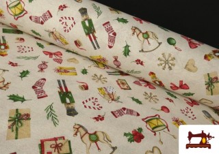 Tissu pour Décoration avec Casse-Noisette de Noël (Largeur 140 cm)