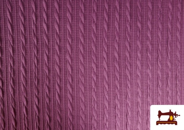 Acheter en ligne Tissu en Sweat Tricot avec Tresse couleur Mauve