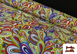 Tissu en Stretch avec Imprimé Multicolore